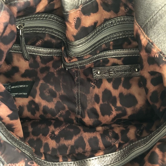 B. Makowsky Silver Leather Hobo Bag - Picture 4 of 4